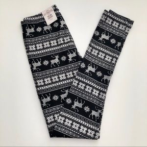 NWT Fair Isle Leggings | Black and White | Size XS